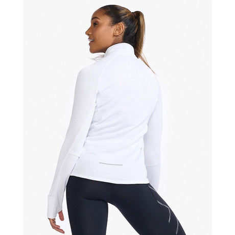 2XU chandail à manches longues Ignition 1/4 Zip blanc femme dos