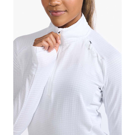 2XU chandail à manches longues Ignition 1/4 Zip blanc femme detail