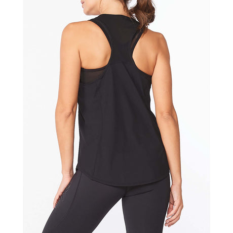 2XU Motion Mesh Tank top de course a pied noir femme dos