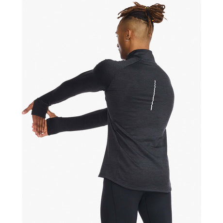 2XU chandail manches longues Ignition 1/4 Zip de course noir réfléchissant homme dos