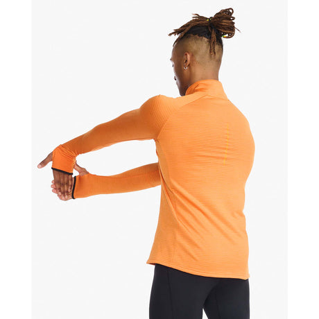 2XU chandail manches longues Ignition 1/4 Zip de course curcuma réfléchissant homme dos