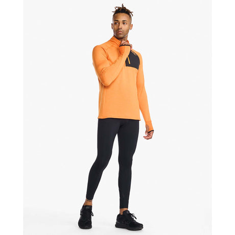 2XU chandail manches longues Ignition 1/4 Zip de course curcuma réfléchissant homme face