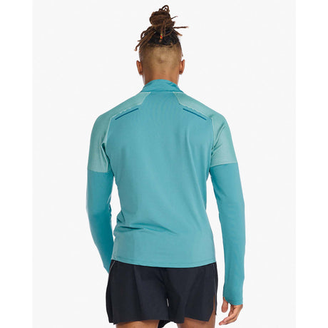 2XU chandail à manches longues Light Speed 1/2 Zip de course porcelaine ocean homme dos