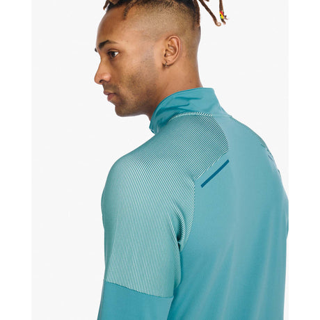 2XU chandail à manches longues Light Speed 1/2 Zip de course porcelaine ocean homme epaule