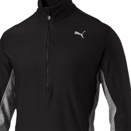 Puma 1/2 Zip Chandail sport manches longues homme noir closeup