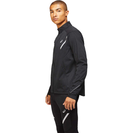 Manteau de course a pied ASICS Lite-Show d'hiver noir pour homme lateral