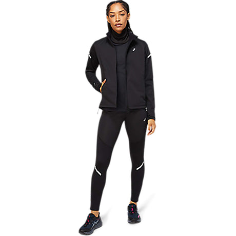 Manteau de course a pied ASICS Lite-Show d'hiver noir pour femme live