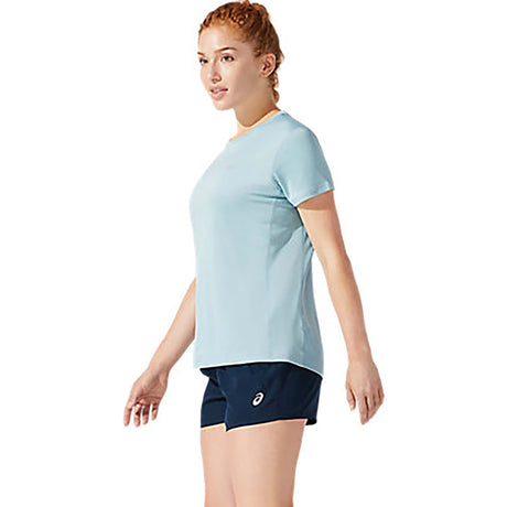 ASICS Silver t-shirt de course a pied a manches courtes smoke blue pour femme