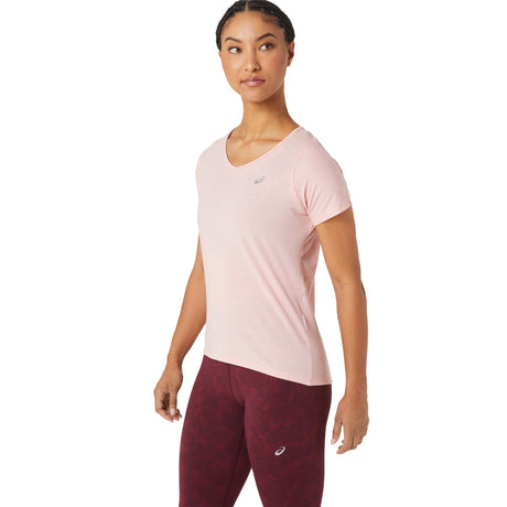 ASICS t-shirt mist a manches courtes a col en V pour femme - rose givrée lateral