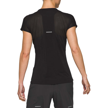 ASICS t-shirt noir a manches courtes a col en V pour femme dos