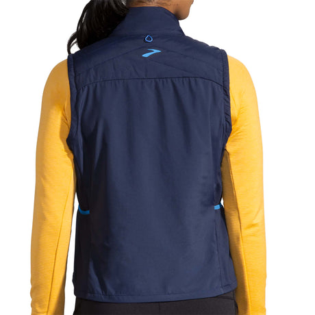 Brooks Shield Hybrid Veste sans manches de course à pied bleu marine femme dos