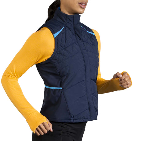 Brooks Shield Hybrid Veste sans manches de course à pied bleu marine femme live