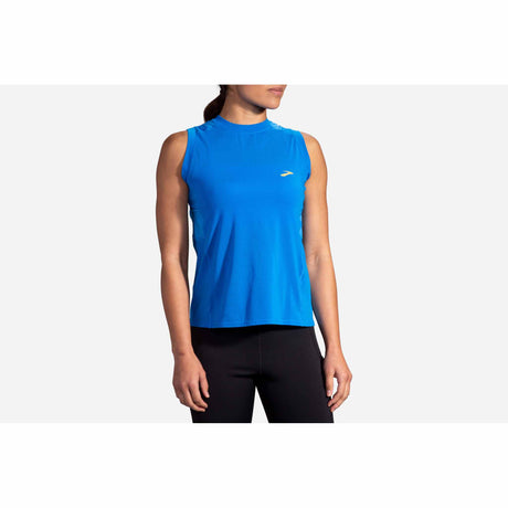 Brooks Atmosphere Sleeveless camisole de course à pied sans manches pour femme - Blue Bolt - face