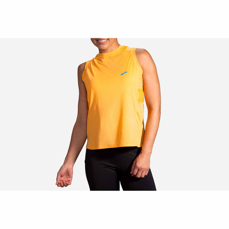 Brooks Atmosphere Sleeveless camisole de course à pied sans manches pour femme - Saffron - face