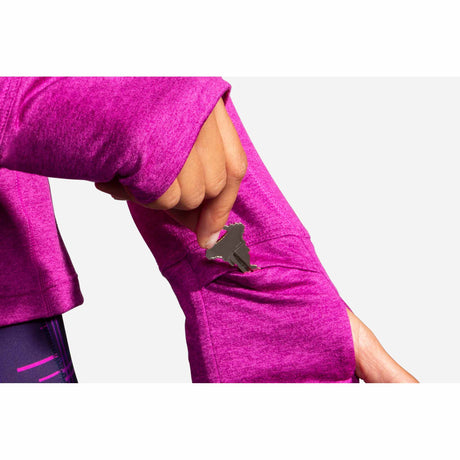 Brooks Dash 1/2 Zip chandail de course à pied pour femme - Heather Magenta - poignet