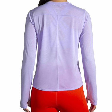 Brooks Distance Graphic t-shirt à manches longues pour femme - Heather Violet Dash / Stripe