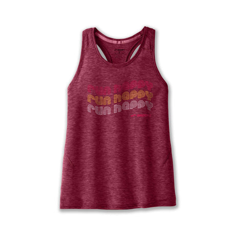 Brooks Distance Tank 2.0 camisole de course femme -Heather Razzmatazz / Run Happy