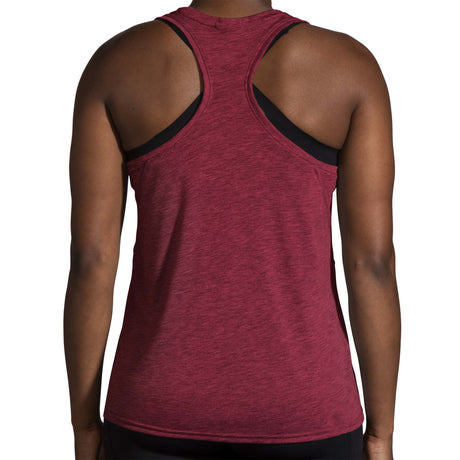 Brooks Distance Tank 2.0 camisole de course femme dos-Heather Razzmatazz / Run Happy