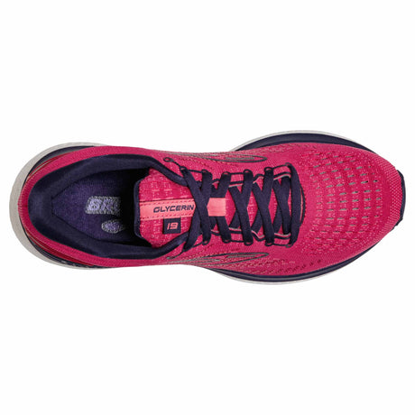 Brooks Glycerin 19 chaussures de course à pied femme - Barberry / Purple / Calypso - vue de haut