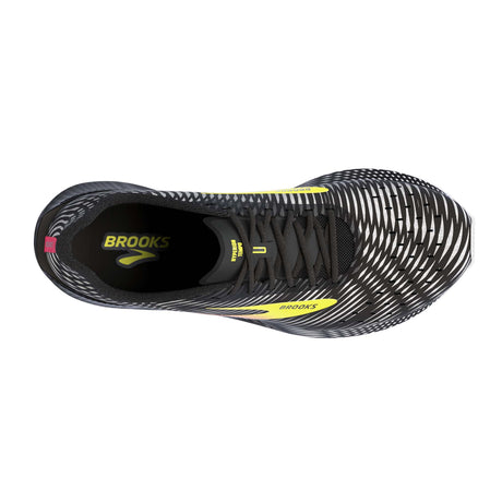 Brooks Hyperion Tempo chaussures de course à pied homme - Black / Pink / Yellow - empeigne