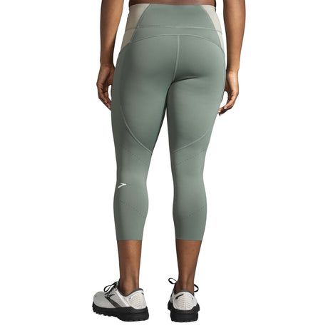 Brooks Method 3/4 Tight legging de course à pied femme dos -Dark Pebble / Pebble