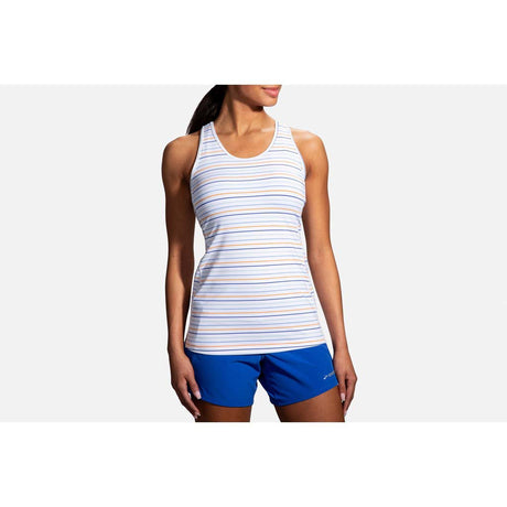 Brooks Pick-Up Tank Top camisole de course à pied sans manches femme blanc multi