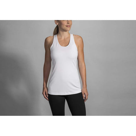 Brooks Pick-Up Tank Top camisole de course à pied sans manches femme blanc lv1