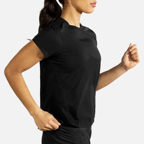 Brooks Distance t-shirt de course a manches courtes noir pour femme action