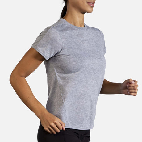 Brooks Distance t-shirt de course a manches courtes heather ash pour femme action