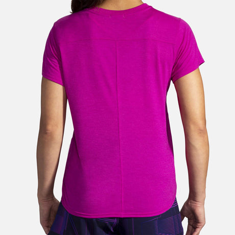 Brooks Distance t-shirt de course a manches courtes heather magenta pour femme dos