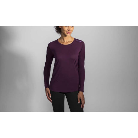 Brooks Distance t-shirt manches longues femme pourpre lv