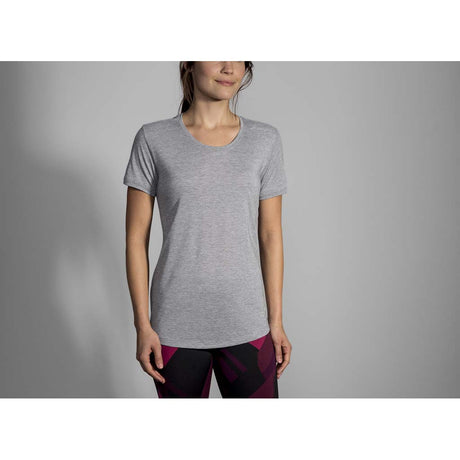 Brooks Distance T-shirt de course manches courtes femme gris lv