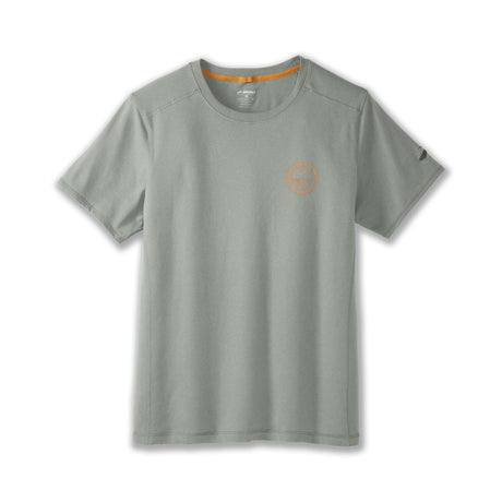 Brooks Distance 2.0 t-shirt de course homme -Pebble/Run Happy Track