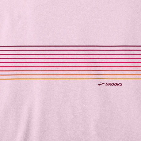 Brooks DIstance 2.0 t-shirt de course femme details-Quartz/Gradient Stripe