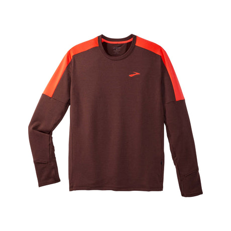 Chandail de course à pied à manches longues Brooks Notch Thermal 2.0 Run Raisin Vivid Flame homme