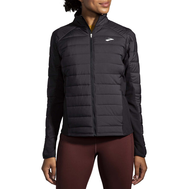 Brooks Shield Hybrid Jacket 2.0 manteau de course à pied noir femme face