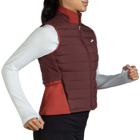 Brooks Shield Hybrid 2.0 Veste sans manches de course à pied run raisin copper femme action