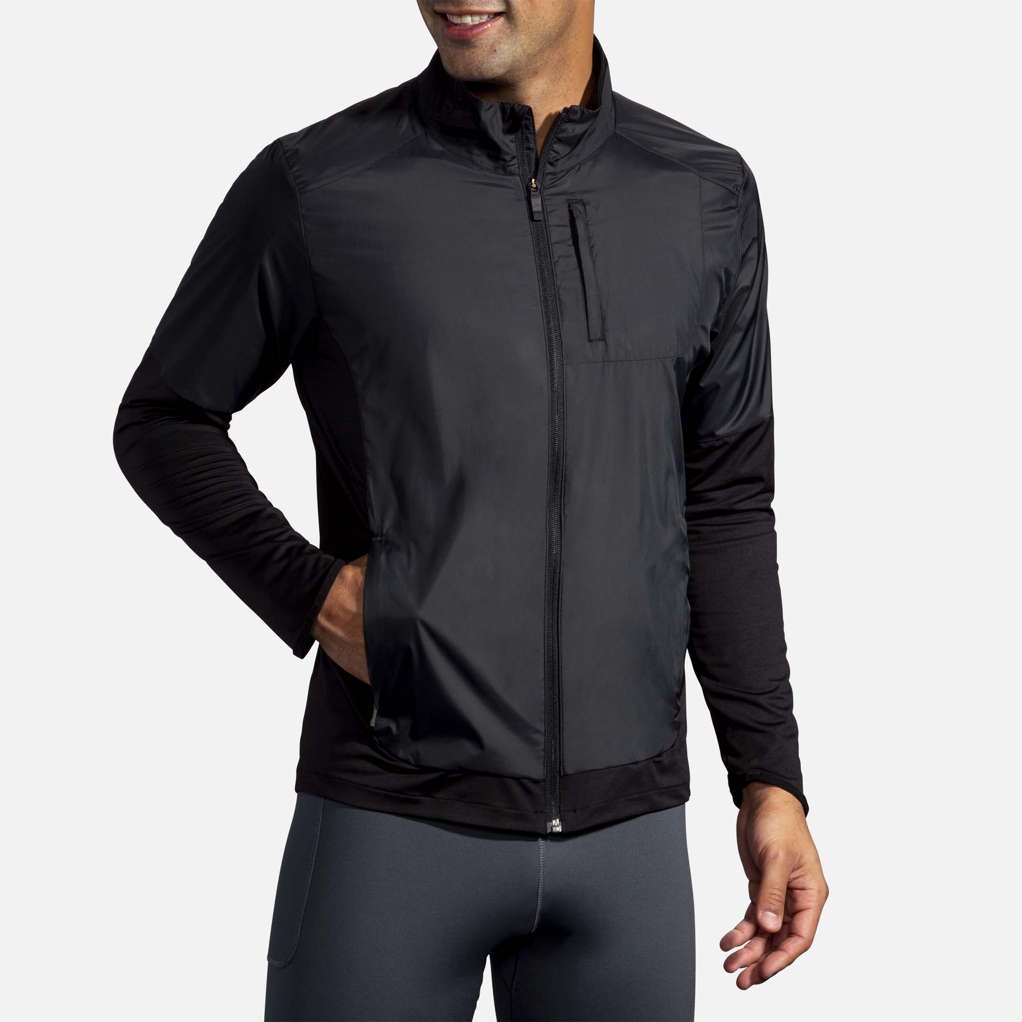 Brooks running cheap jacket mens grey