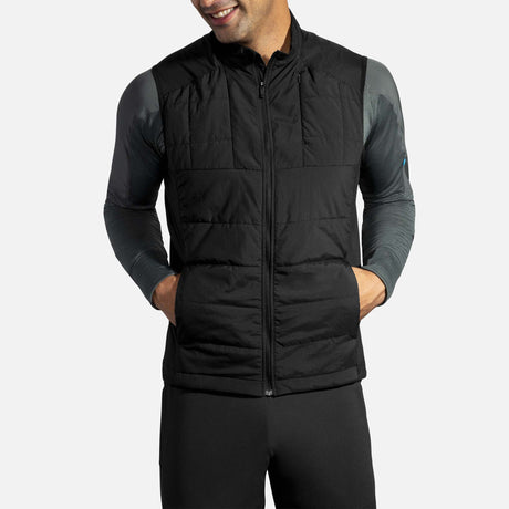 Brooks Shield Hybrid Veste sans manches de course à pied noir homme face 2