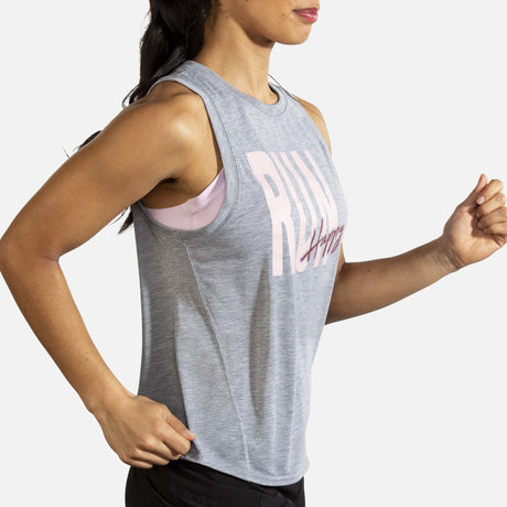 Brooks Distance Graphic Tank Top course heather ash femme action