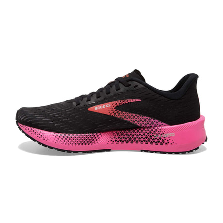 Brooks Hyperion Tempo souliers de course femme noir rose hot coral lateral