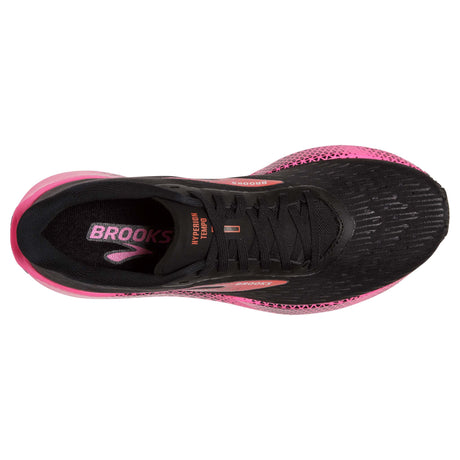 Brooks Hyperion Tempo souliers de course femme noir rose hot coral empeigne