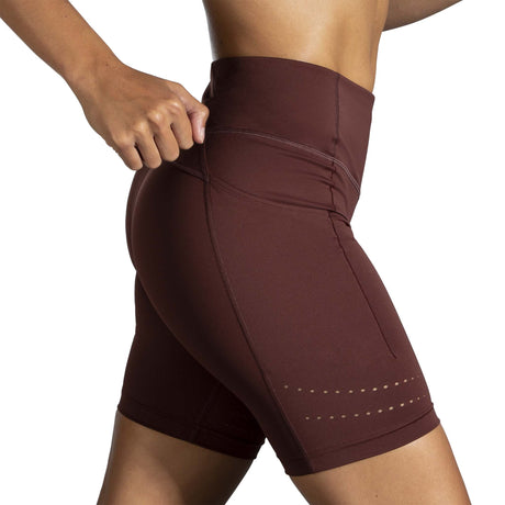 Brooks Method 8-inch short tight cuissard de course à pied femme run raisin lateral