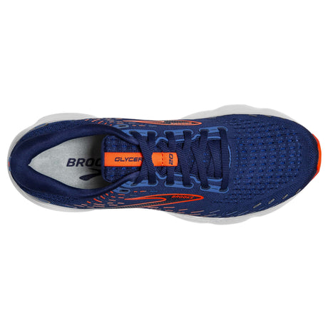 Brooks Glycerin 20 running homme blue depths palace blue orange empeigne