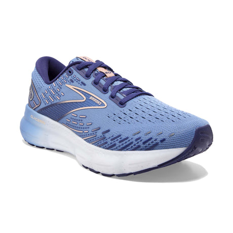 Brooks Glycerin 20 running femme blissful blue peach white oblique