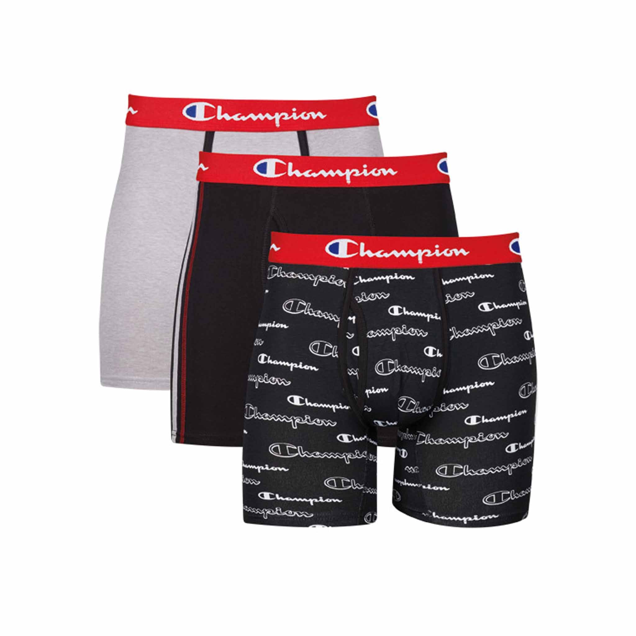 Champion Men's Everyday Cotton Stretch Boxer Briefs 3-Pack, 2 New  Ebony/Oxford Grey Heather, Small : : Clothing, Shoes & Accessories