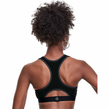 Champion Absolute Eco Sports Bra Graphic Outline Colorblock Logo soutien-gorge sport - Noir - dos