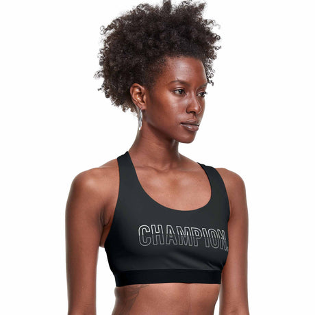 Champion Absolute Eco Sports Bra Graphic Outline Colorblock Logo soutien-gorge sport - Noir - angle