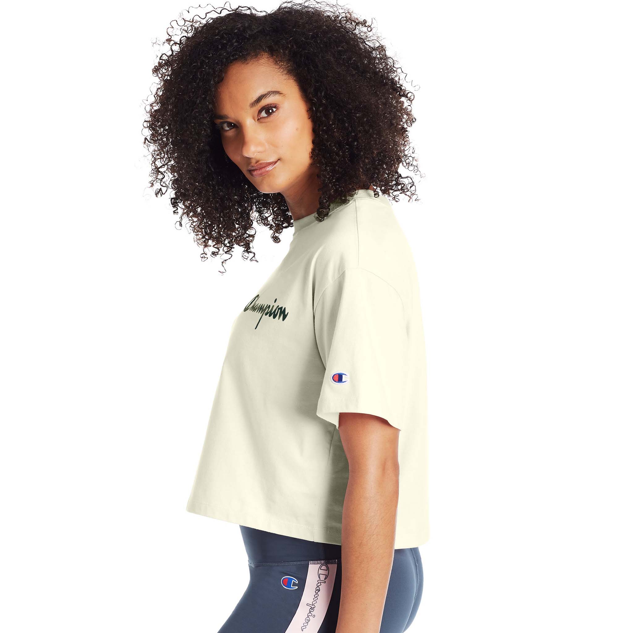 Champion Cropped Tee Camo Logo t shirt for women Soccer Sport