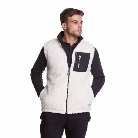 Champion veste Reversible Cozy High Pile Vest pour homme - Natural / Black